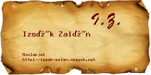 Izsák Zalán névjegykártya